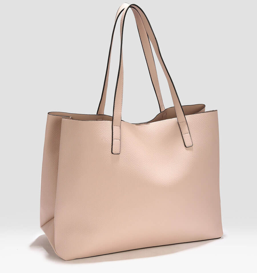 Mango Pink Pebbled Tote Bag