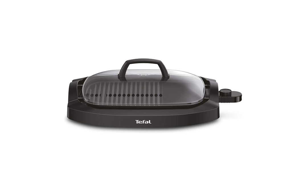 Tefal Plancha Electric Smokeless Grill with Lid, Black, Plastic/Steel, CB6A0827